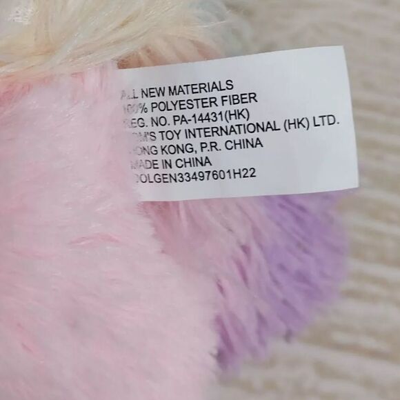 Pink Unicorn Plush Toy with Glitter Horn & Pastel Rainbow Tail - Picture 9 of 15